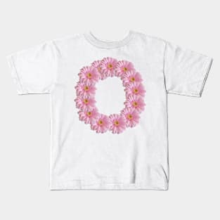 Letter o Pink Gerbera Daisy Kids T-Shirt